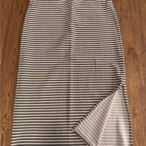 LOFT Black and White Striped Pencil Skirt